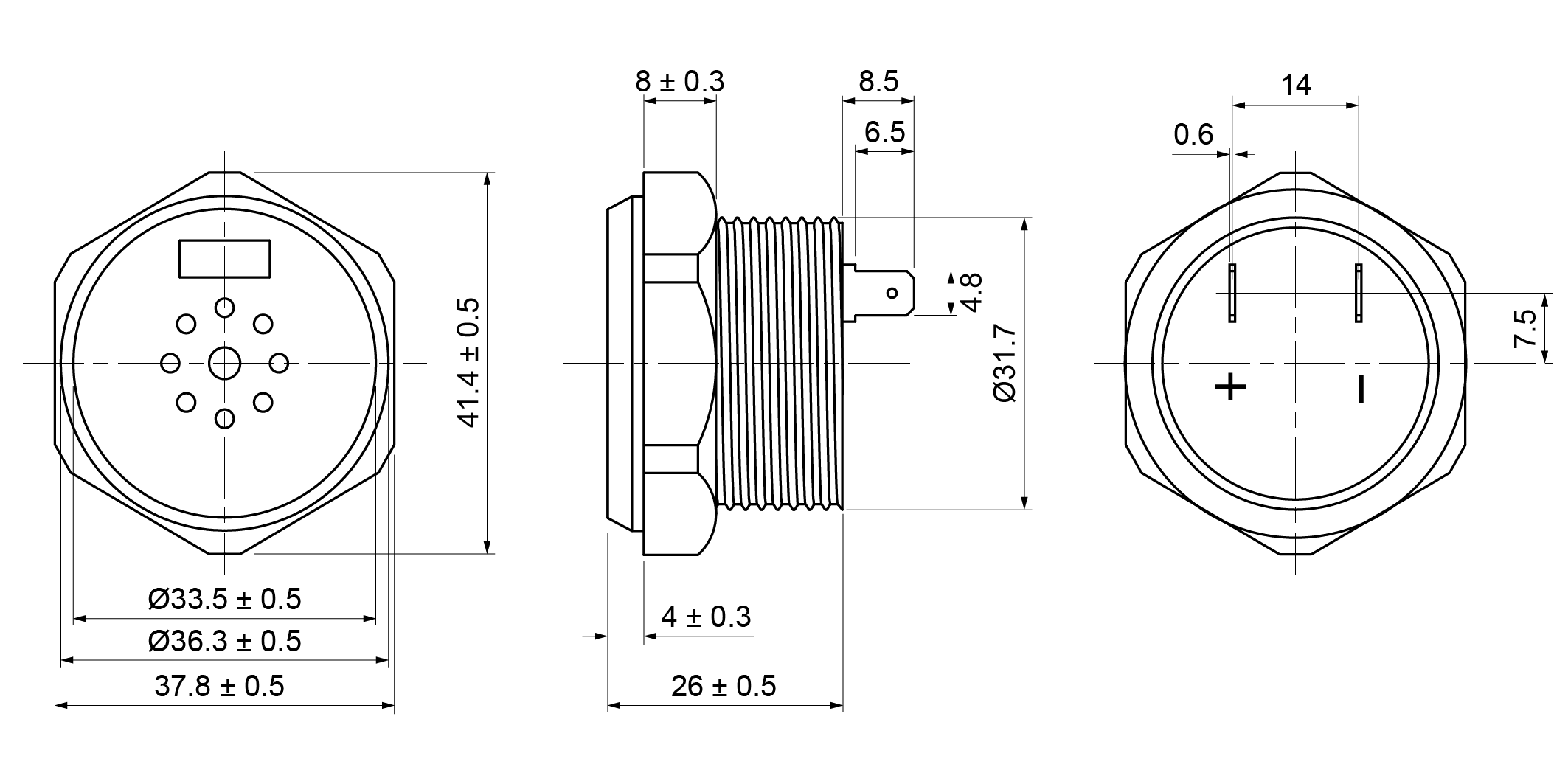 XPB3826-30S12T Mechanical Drawing